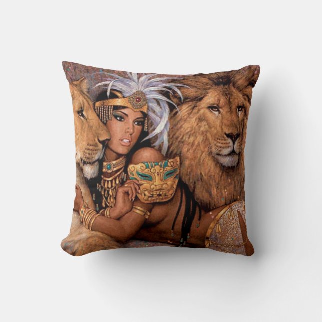 Lion Goddess Egyptian Princess Pillow (Front)