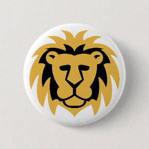 Lion Gold 6 Cm Round Badge