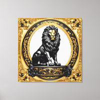 Lion gold and black ornamental frame