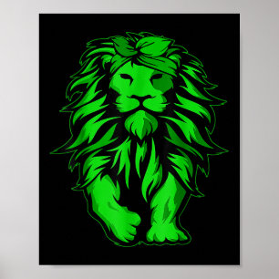 Lion Green Bandanna Mental Health Awareness Surviv Poster