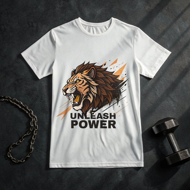 Lion Gym TShirt – Unleash Power Beast Mode Workout (Creator Uploaded)
