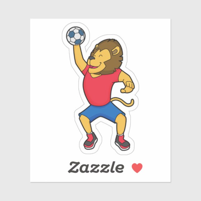 Lion Handball player Handball (Sheet)