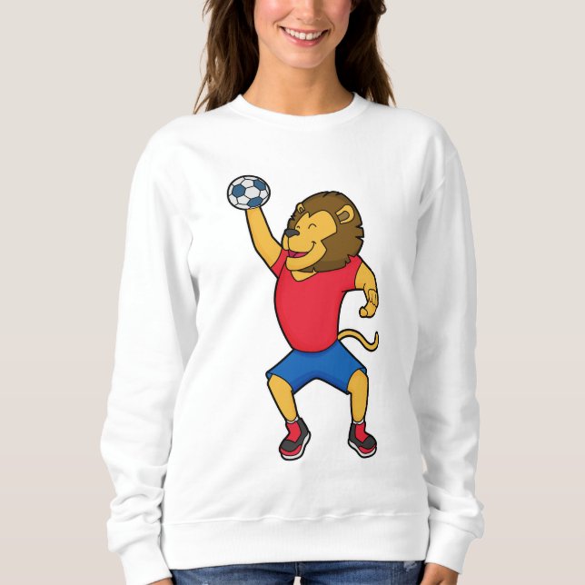 Lion Handball player Handball Sweatshirt (Front)