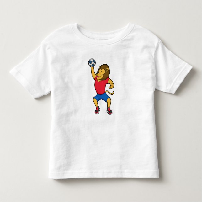 Lion Handball player Handball Toddler T-Shirt (Front)