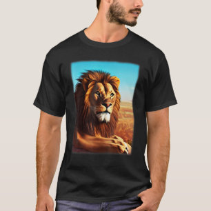 Lion head 3D print Africa predator imprint with wi T-Shirt