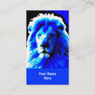 Lion Head Blue business card blue