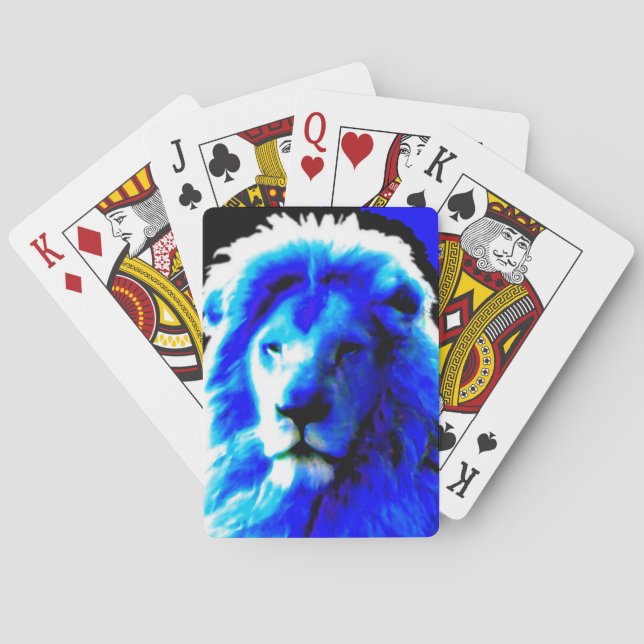 Lion Head Blue playing cards (Back)
