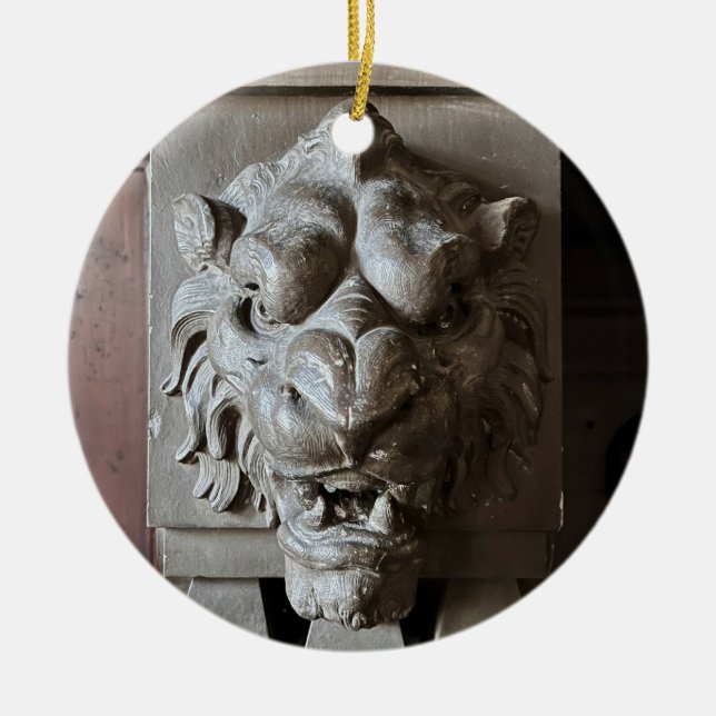 Lion Head Ceramic Tree Decoration (Front)