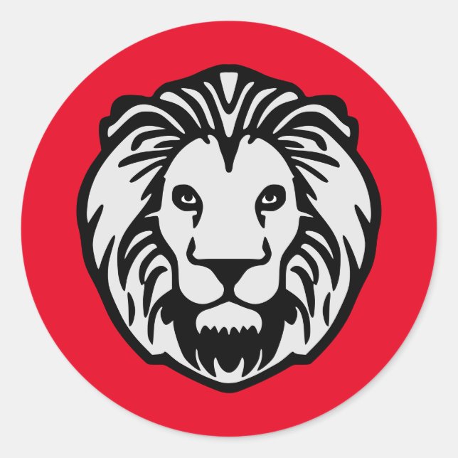 Lion Head Classic Round Sticker (Front)