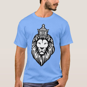 Lion Head Crown Shirt King Lion Cat Face Tee Men B