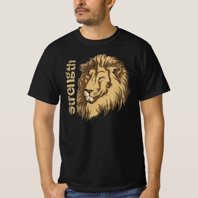 Lion head custom t-shirt- Strength T-Shirt (Front)