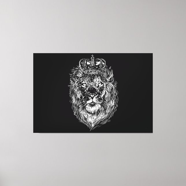 lion head design with wonderful charisma canvas print (Front)