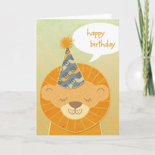 Lion Head Happy Birthday Card