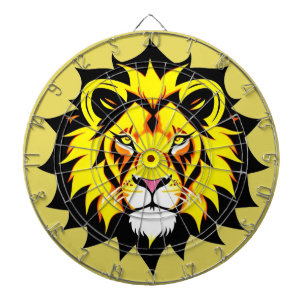 Lion Head Illustration with Intricate Detail Dartboard