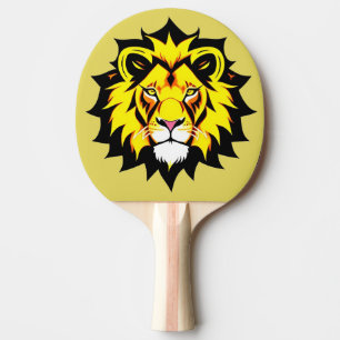 Lion Head Illustration with Intricate Detail Ping Pong Paddle