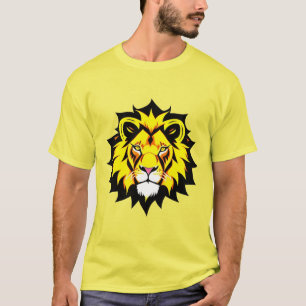 Lion Head Illustration with Intricate Detail T-Shirt