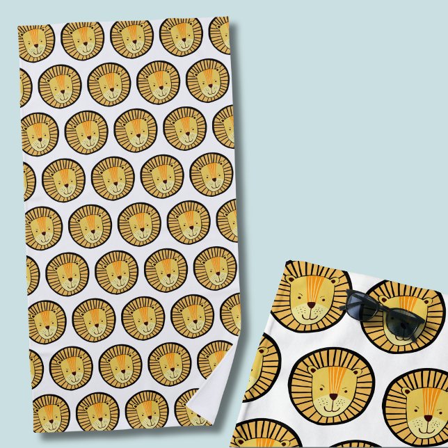 Lion head kids beach towel (Lion pattern beach towel)