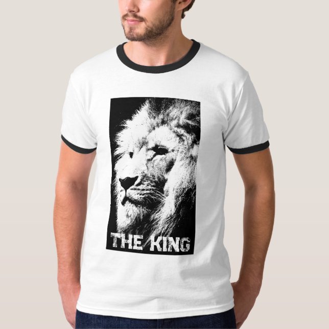 Lion Head King Mens Template Elegant Modern Trendy T-Shirt (Front)