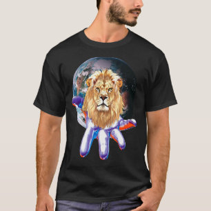 Lion Head Motif Big Cat Africa Mane Colourful Lion T-Shirt