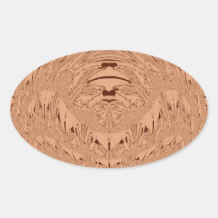 Lion head oval sticker