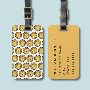 Lion head personalised kids luggage tag