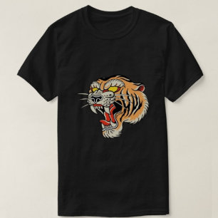 Lion head PRINT Modern Men's Black Tshirts 