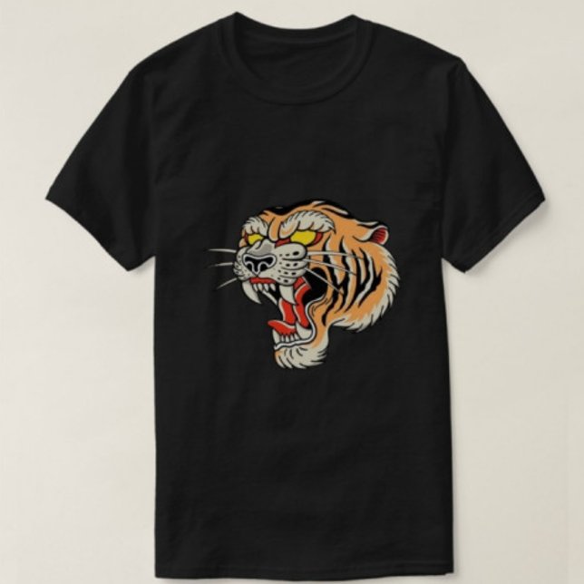 Lion head PRINT Modern Men's Black Tshirts  (Creator Uploaded)