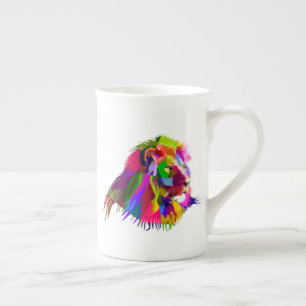 Lion  Head Prismatic Pop Art Design-62502 Bone China Mug