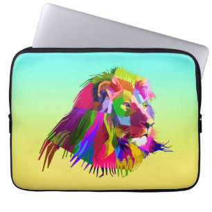 Lion  Head Prismatic Pop Art Design-62502 Laptop Sleeve