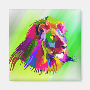 Lion Head Prismatic Pop Art Design-62502 Magnet