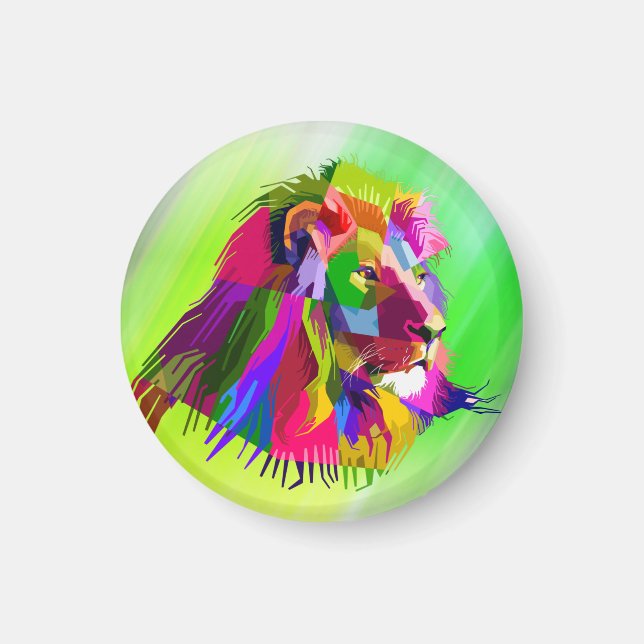 Lion  Head Prismatic Pop Art Design-62502 Magnet (Front)