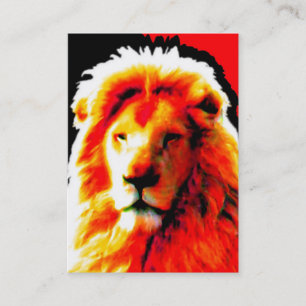 Lion Head Red business card white chubby