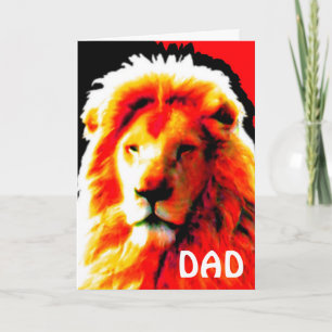 Lion Head Red 'DAD' birthday card