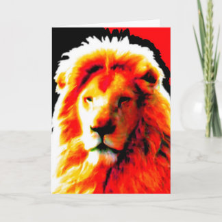 Lion Head Red 'Happy Birthday' card