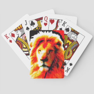Lion Head Red playing cards