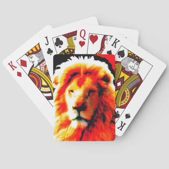 Lion Head Red playing cards (Back)