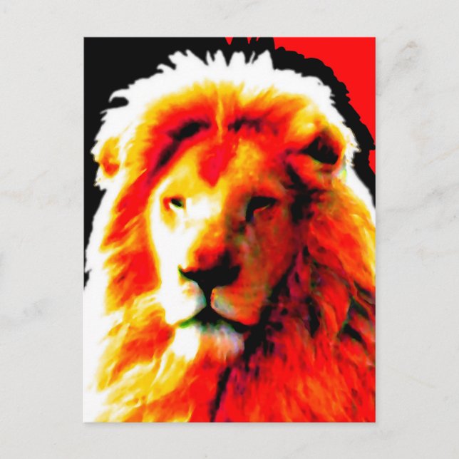 Lion Head Red postcard (Front)