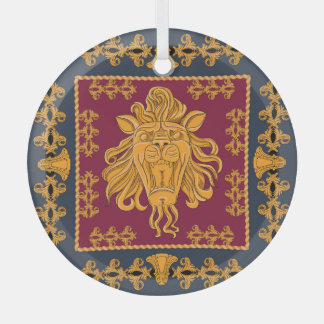 Lion head scarf: golden motif. glass tree decoration