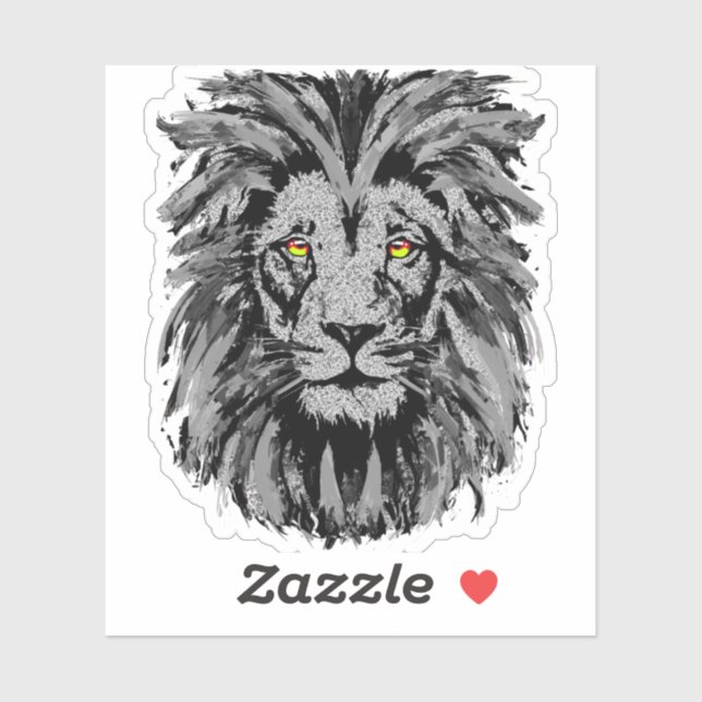 Lion head sticker - Grey lion sticker (Sheet)