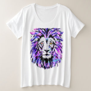 Lion Head T-Shirt - Wildlife Big Cats Plus Size T-Shirt