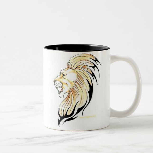 lion head two-toned ceramic mug (Right)