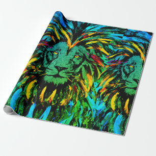 Lion Head Wrapping Paper   Orange Lion Gift