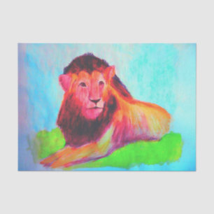 Lion Heart - Wild Animal Big Cat Art Drawing Tissue Paper
