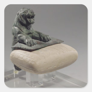 Lion holding a Hurrian foundation tablet, c.2150 B Square Sticker