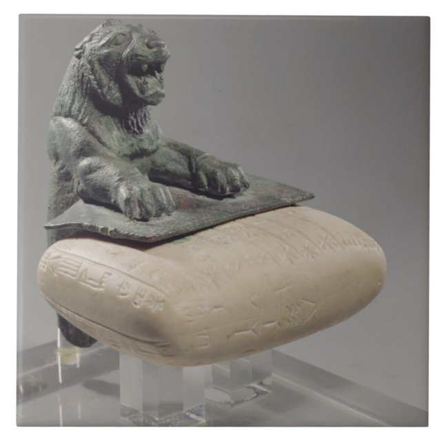 Lion holding a Hurrian foundation tablet, c.2150 B Tile (Front)