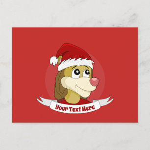 Lion holding a soccer ball cartoon postcard