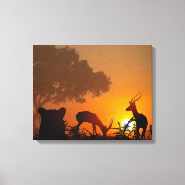 Lion Hunt Canvas Print (Front)