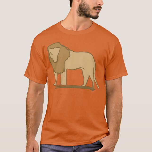 Lion icon animal predator brown family T-Shirt (Front)