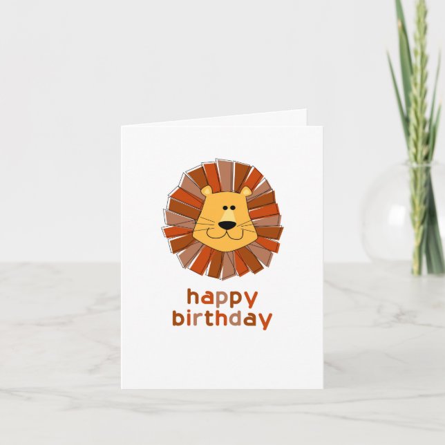 Lion Illustration Birthday Card (Front)