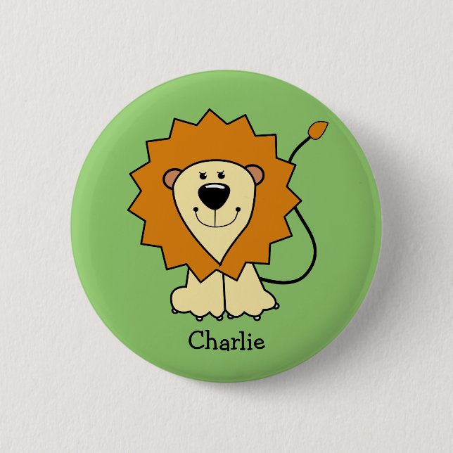 Lion Illustration custom text button (Front)